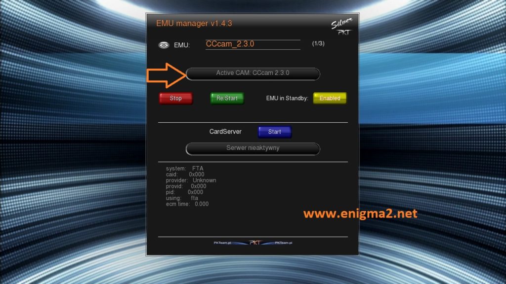 cccam info enigma2 web interface in a library